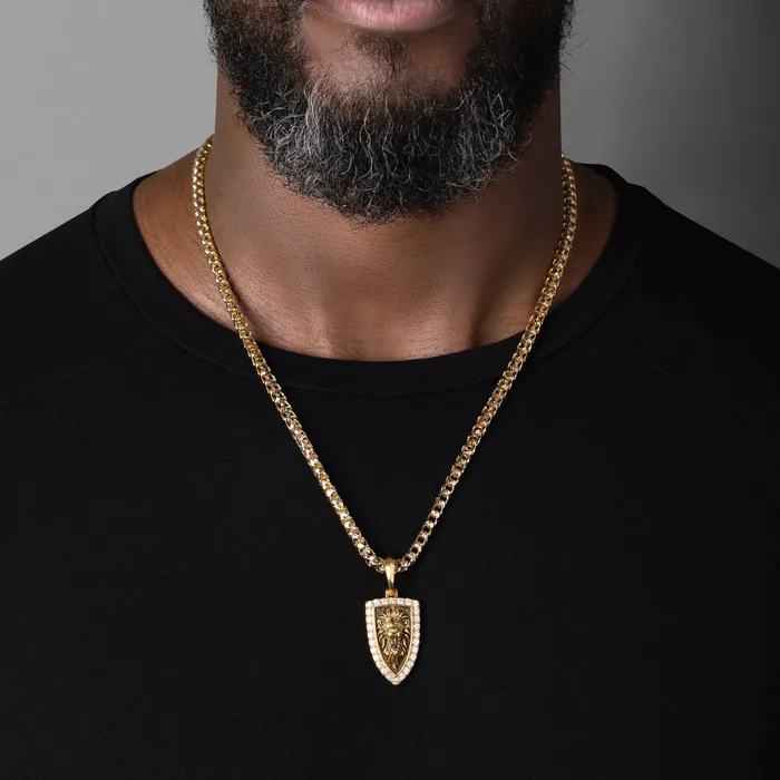 Necklaces Proclamation Jewelry Empire Gold Lion Head Pendant with Diamonds