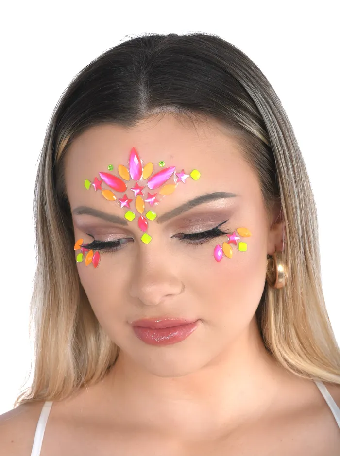 Neon Daisy Rhinestone Crystal Face Jewels THE LUMI SHOP Rings