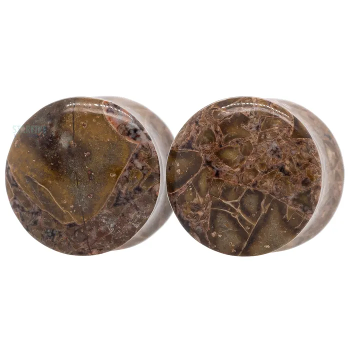 Stone Plugs Green Brecciated Jasper Oracle Body Jewelry Rings