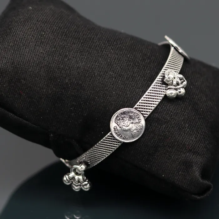 925 sterling silver handmade stunning Victoria empress coin design Bangles bracelet kada best brides tribal belly jewelry nba155 TRIBAL ORNAMENTS Bracelets