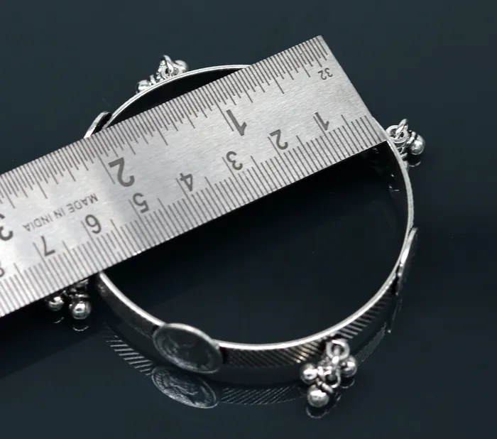 925 sterling silver handmade stunning Victoria empress coin design Bangles bracelet kada best brides tribal belly jewelry nba155 TRIBAL ORNAMENTS Bracelets