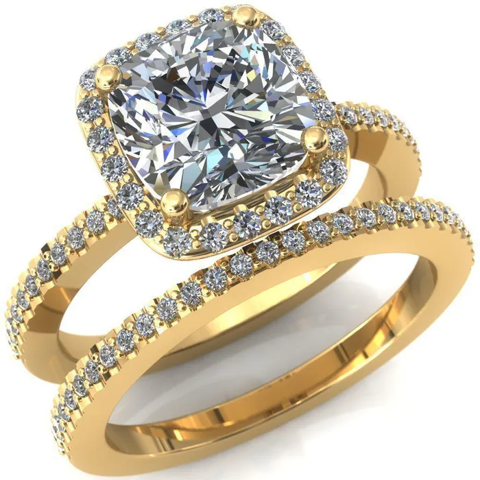 Fire Brilliance Poloma Cushion Center Stone Diamond Halo Antique Floral Basket Ring Rings