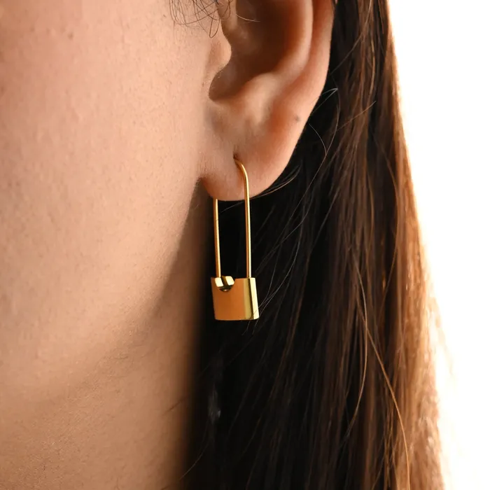 Jewelvers Earrings 18K GoldFilled Padlock Earrings for Women