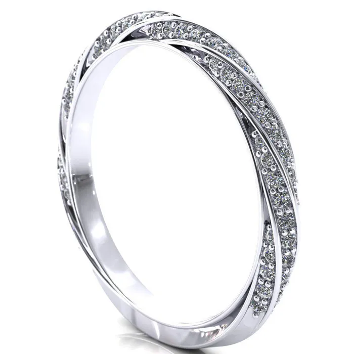 Rings Elysia Round Center Stone 6 Prong 34 Eternity Diamond Accent Ring Fire Brilliance 
