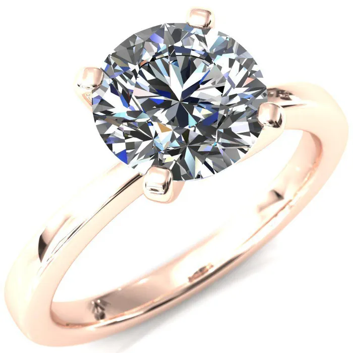 Rings Tessa Round 4 Prong Pitched Shoulders Solitaire Engagement Ring Fire Brilliance 