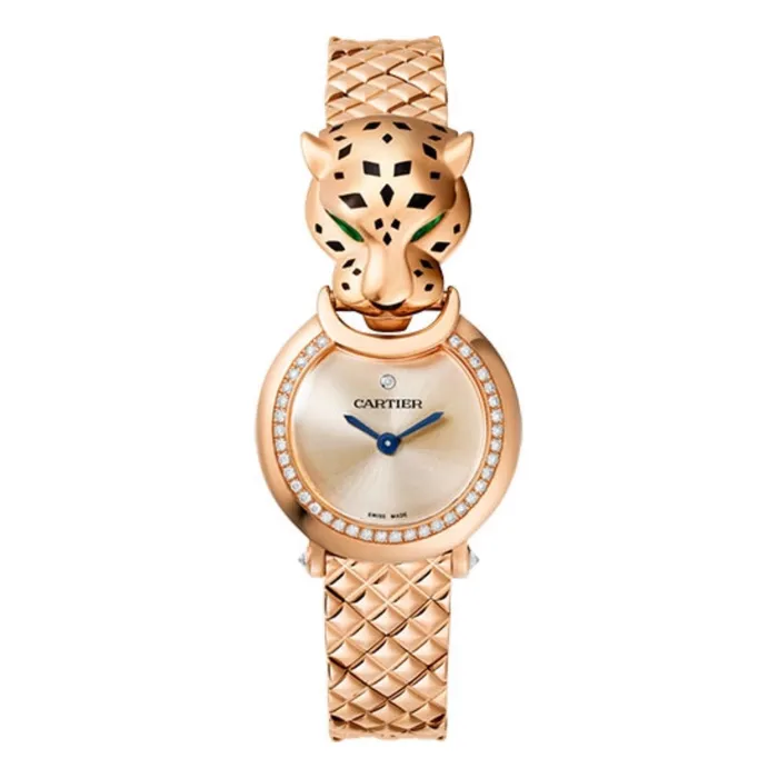 Bracelets Cartier Cartier Panthere de Cartier 236mm Womens watch Ref HPI01381 Pink Dial Diamond Bezel 18K Rose Gold Bracelet