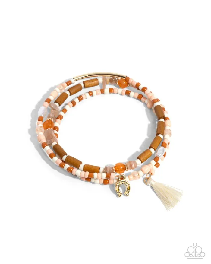 Bracelets Paparazzi Bracelet Colored Conversation Orange Paparazzi Jewelry