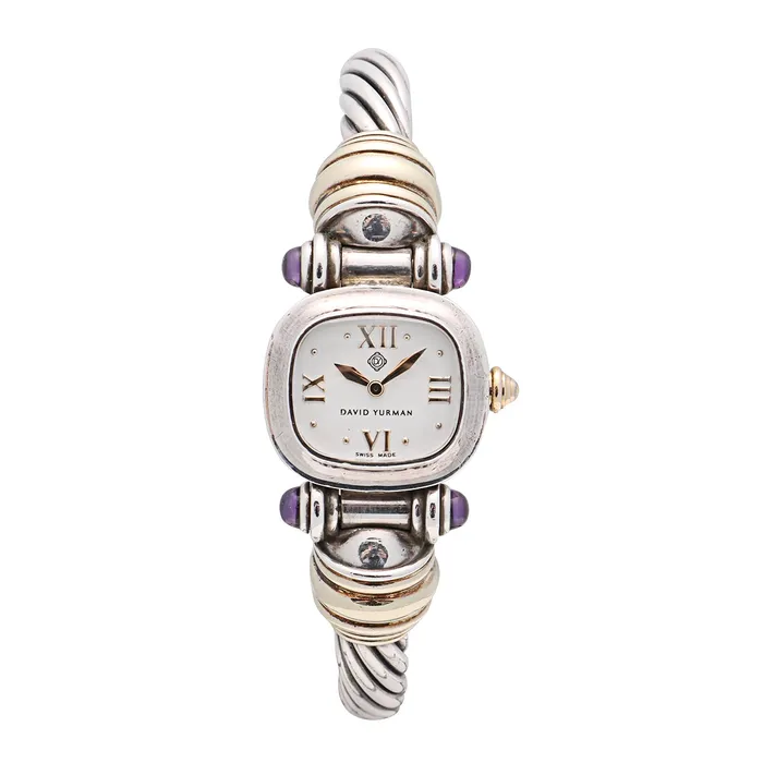 David Yurman Rings David Yurman Watch Sterling Silver and 14K Yellow Gold 195mm Quartz Estate Retail When New 2200