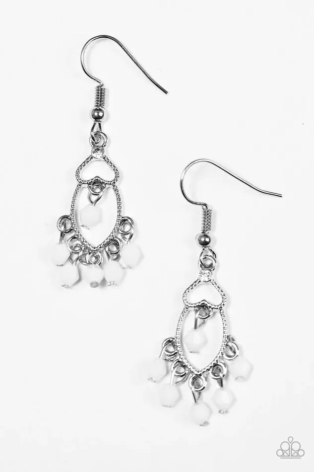 Earrings Paparazzi Jewelry Paparazzi Earring Midnight Banquet White