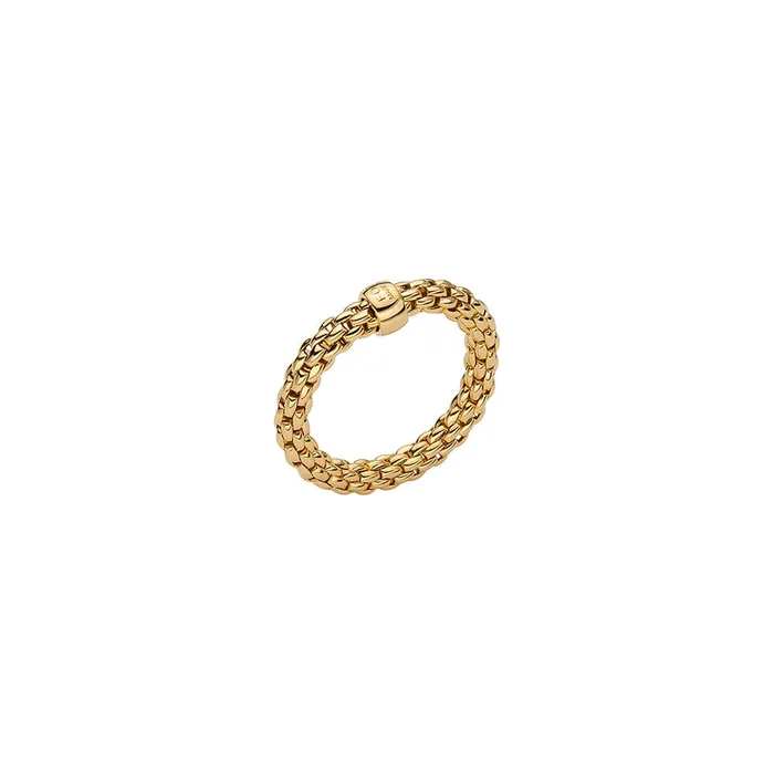 Fope 18K Yellow Gold Essentials Collection Flexit Stretch Ring Medium Size 6758 FOPE Rings