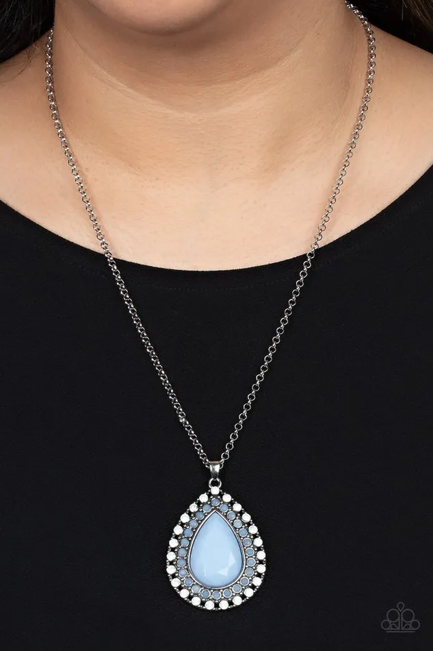 Necklaces Paparazzi Jewelry Paparazzi Necklace DROPLET Like Its Hot Blue