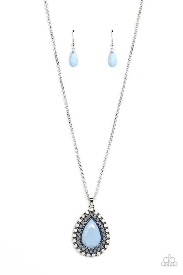Necklaces Paparazzi Jewelry Paparazzi Necklace DROPLET Like Its Hot Blue Necklaces Paparazzi Jewelry Paparazzi Necklace DROPLET Like Its Hot Blue
