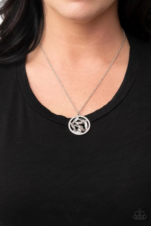 Necklaces Paparazzi Jewelry Paparazzi Necklace HeadSpinning Sparkle Silver