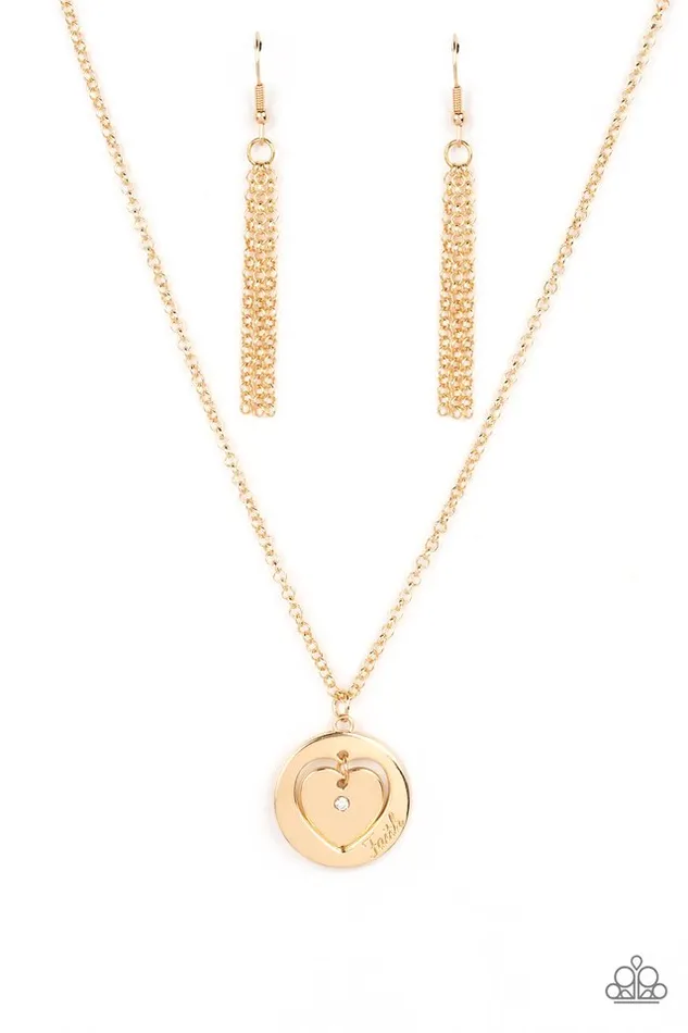 Necklaces Paparazzi Jewelry Paparazzi Necklace Heart Full of Faith Gold Necklaces Paparazzi Jewelry Paparazzi Necklace Heart Full of Faith Gold