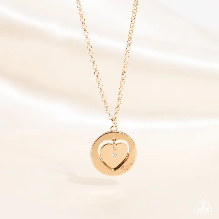 Necklaces Paparazzi Jewelry Paparazzi Necklace Heart Full of Faith Gold Necklaces Paparazzi Jewelry Paparazzi Necklace Heart Full of Faith Gold