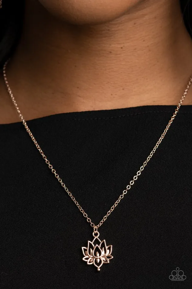 Necklaces Paparazzi Jewelry Paparazzi Necklace Lotus Retreat Rose Gold