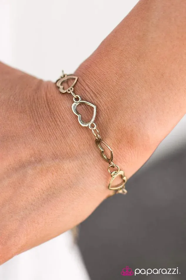 Paparazzi Bracelet Heartbeat Song Brass Paparazzi Jewelry Bracelets