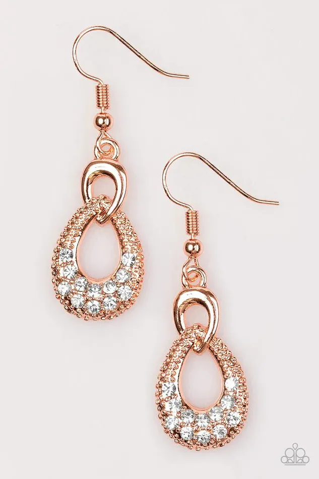 Paparazzi Earring Glitter Control Copper Paparazzi Jewelry Earrings