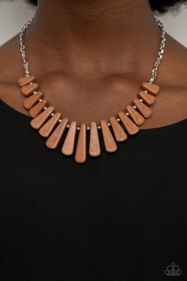 Paparazzi Jewelry Necklaces Paparazzi Necklace Mojave Empress Brown