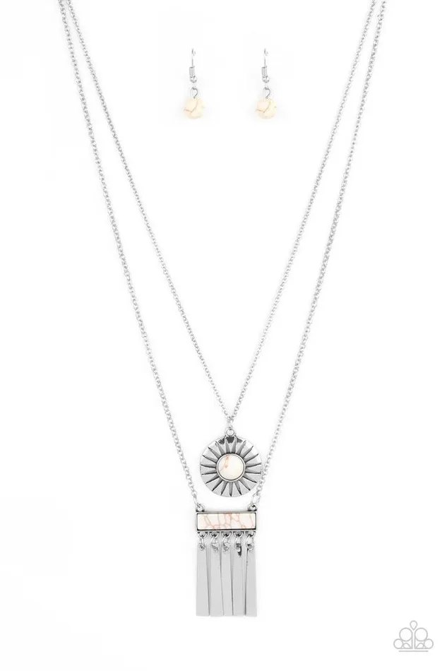 Paparazzi Jewelry Necklaces Paparazzi Necklace Sunburst Rustica White