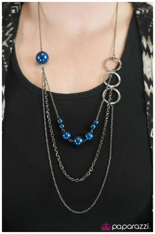 Paparazzi Jewelry Necklaces Paparazzi Necklace Youre CRIMPING My Style Blue