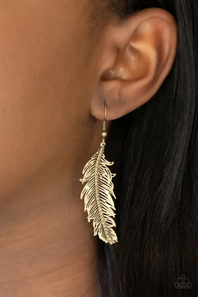 Paparazzi Jewelry Paparazzi Earring Fearless Flock Brass Earrings