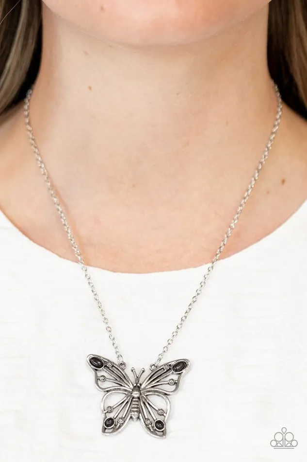 Paparazzi Necklace Badlands Butterfly Black Paparazzi Jewelry Necklaces