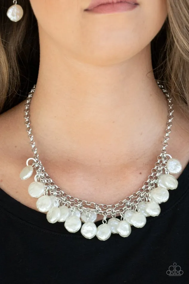 Paparazzi Necklace BEACHFRONT and Center White Paparazzi Jewelry Necklaces