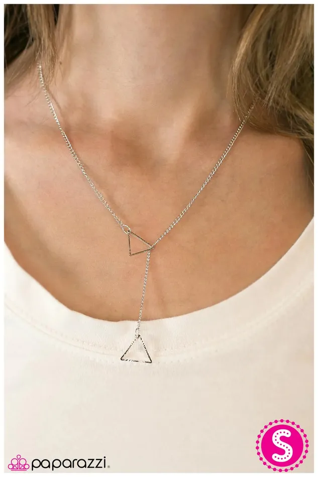 Paparazzi Necklace Love Triangle Silver Paparazzi Jewelry Necklaces