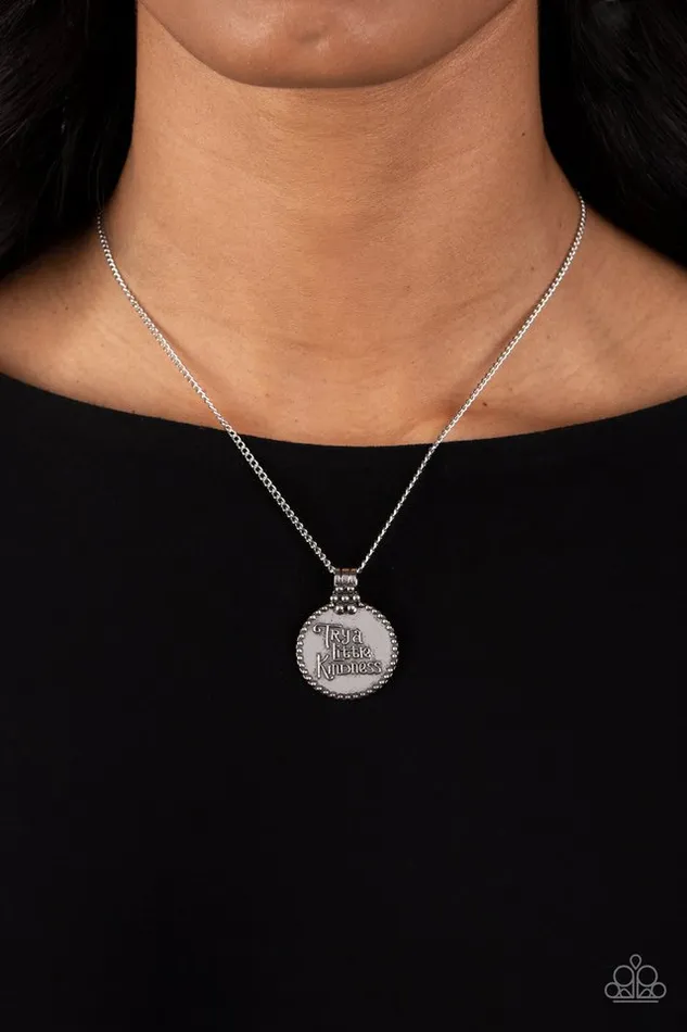 Paparazzi Necklace The KIND Side Silver Paparazzi Jewelry Necklaces