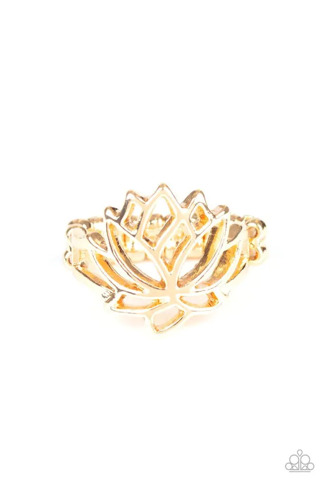 Paparazzi Ring Lotus Lover Gold Paparazzi Jewelry Rings