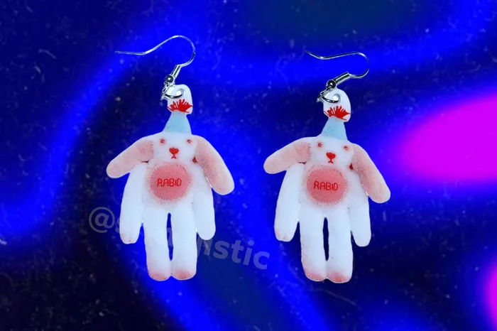 READY TO SHIP Hairy Little Funky Friends 2D Handmade Earrings collaboration with Imo Sophia Sam Makes Things Earrings