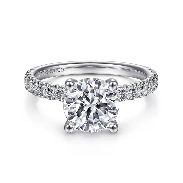 Rings 14K White Gold Diamond Semimount Ring Gabriel Co