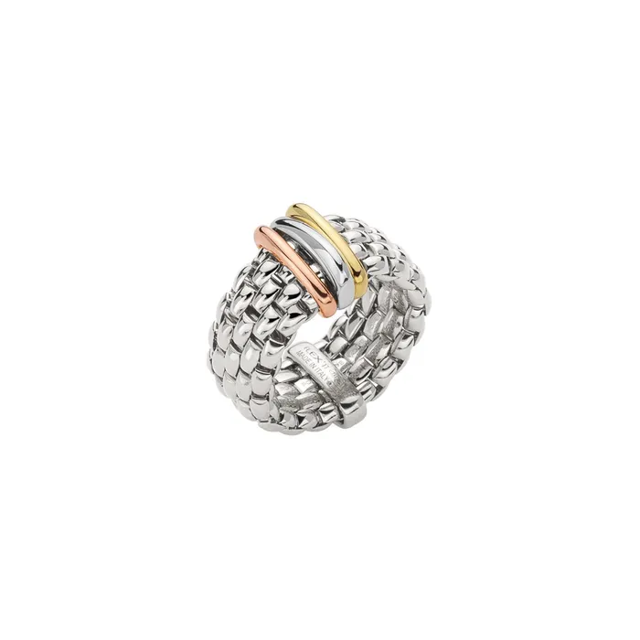 Rings FOPE Fope 18K TriGold Panorama Collection Ring Medium Size 6758