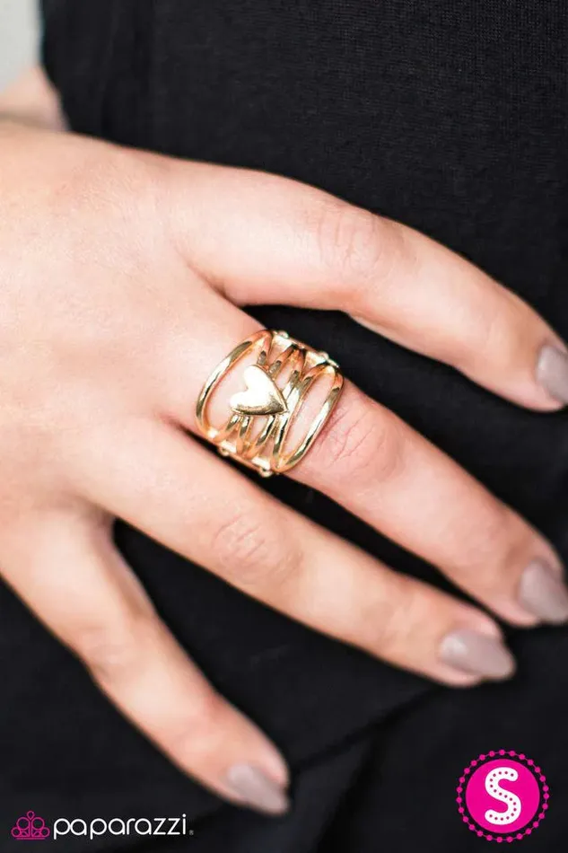 Rings Paparazzi Jewelry Paparazzi Ring Racing Heart Gold