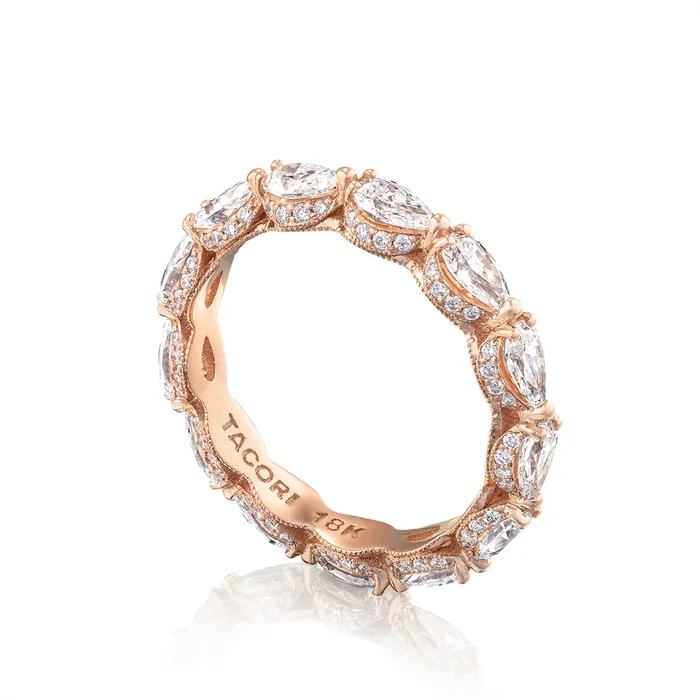 Rings Tacori Tacori RoyalT Pear Diamond Eternity Band in 18K Rose Gold