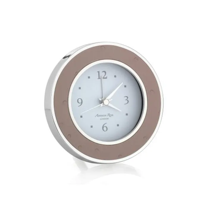 Addison Ross Rings Addison Ross Blush Ostrich Silver Alarm Clock