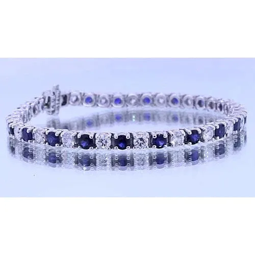GB Bracelets Sapphire Stone Tennis Natural Earth Mined Diamond Bracelet