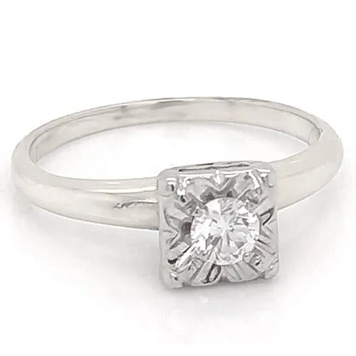 GB Rings Old European Natural Earth Mined Diamond Solitaire Ring 075 Carats 4 Prong Set Women Jewelry
