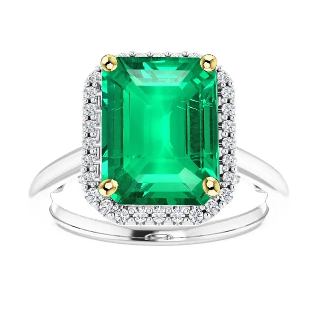 HarryChadEntcom Rings Beautiful Green Emerald Halo Wedding Ring