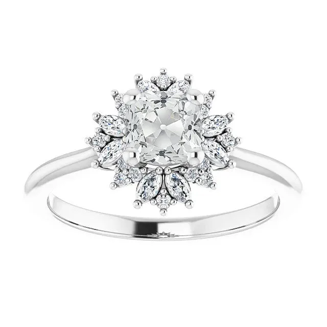 HarryChadEntcom Rings Halo Cushion Old Miner Natural Earth Mined Diamond Ring Star Style 5 Carats Gold Jewelry