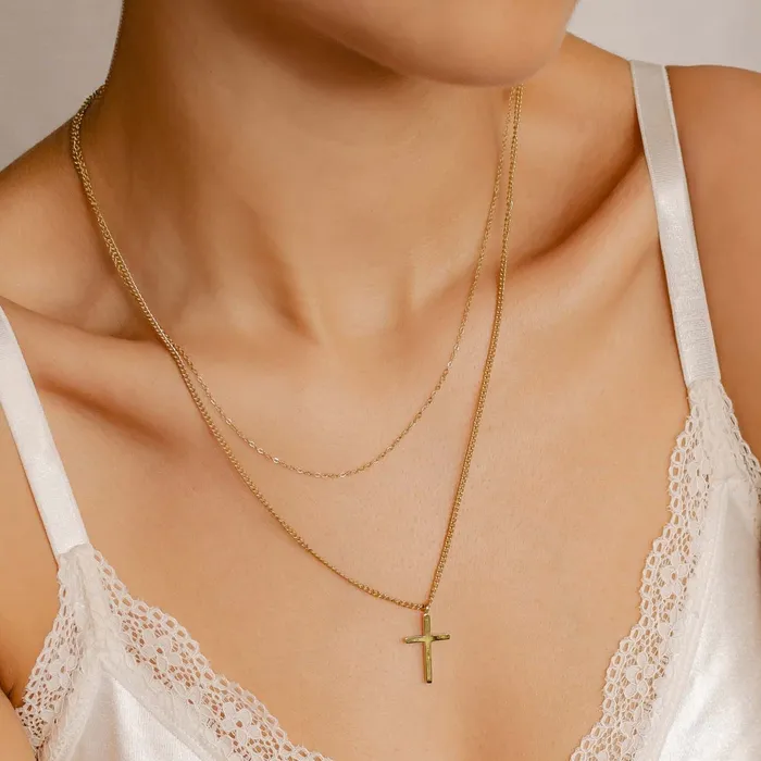 Hey Happiness Layered Cross Necklace Gold Necklaces Hey Happiness Layered Cross Necklace Gold Necklaces