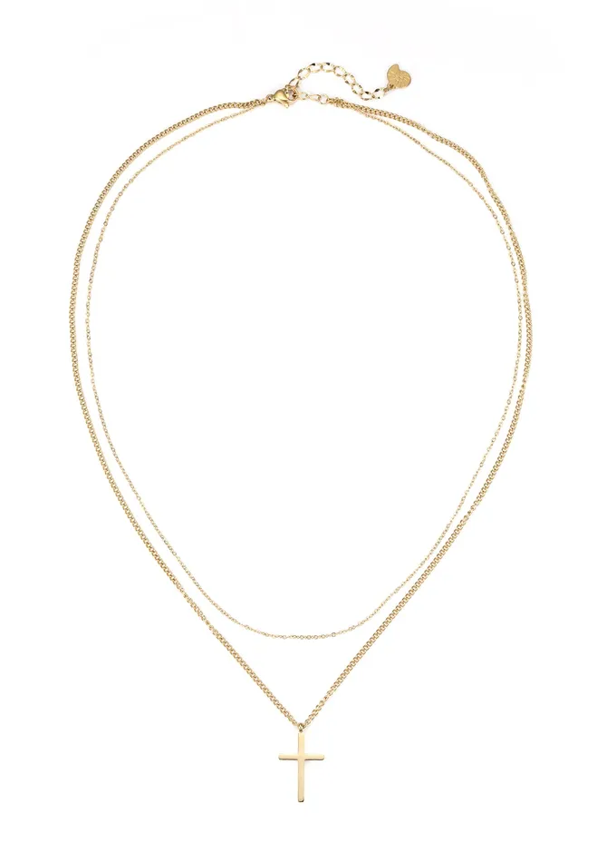 Hey Happiness Layered Cross Necklace Gold Necklaces Hey Happiness Layered Cross Necklace Gold Necklaces