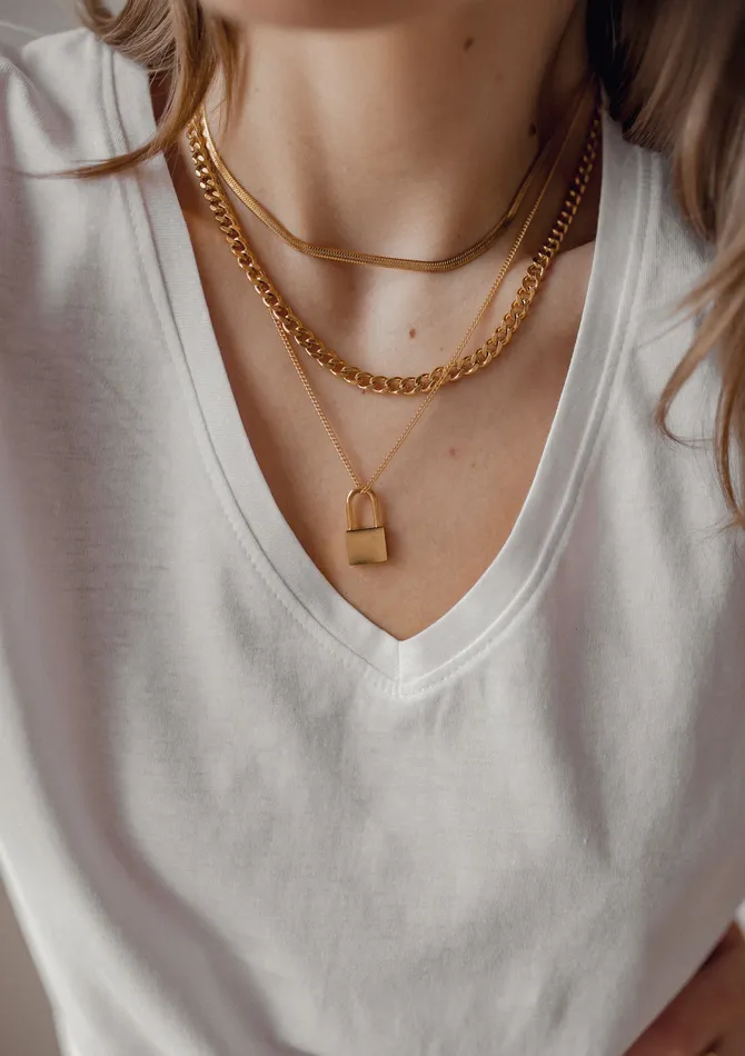 Hey Happiness Necklaces Padlock Pendant Necklace Gold