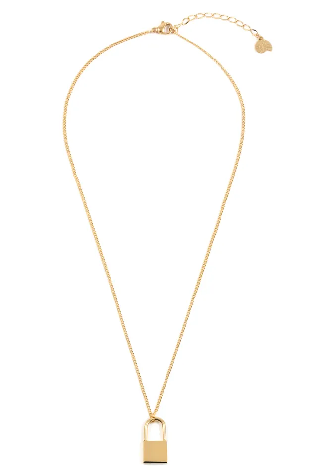 Hey Happiness Necklaces Padlock Pendant Necklace Gold
