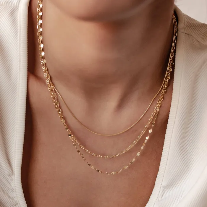 Necklaces Flattened Rolo Chain Necklace Sterling Silver Hey Happiness