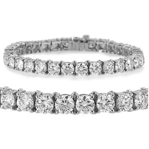 Prong Set 680 Carats Natural Earth Mined Diamonds Tennis Bracelet Gold White 14K New GB Bracelets Prong Set 680 Carats Natural Earth Mined Diamonds Tennis Bracelet Gold White 14K New GB Bracelets
