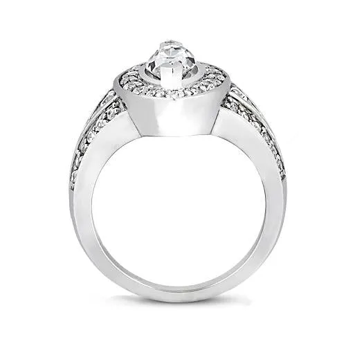 Rings 175 Ct Marquise Natural Earth Mined Diamond Halo Wedding Ring GB