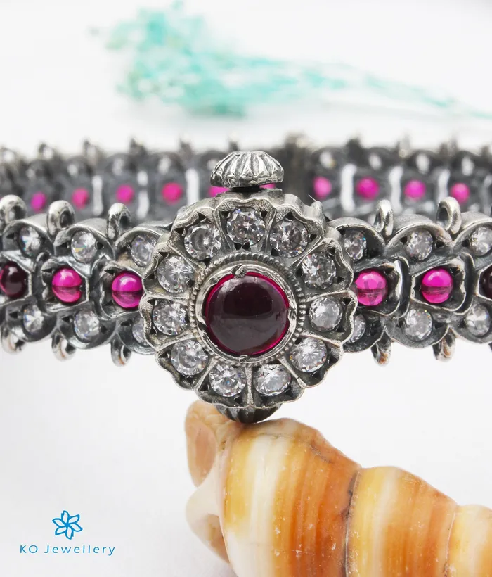 Silversmith Bracelets The Agraja Silver Kempu Bracelet OxidisedSize 22242628
