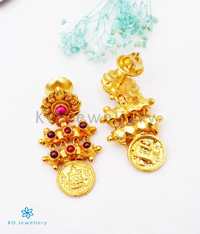 Silversmith Earrings The Paramaa Antique Silver Lakshmi Coin Earrings